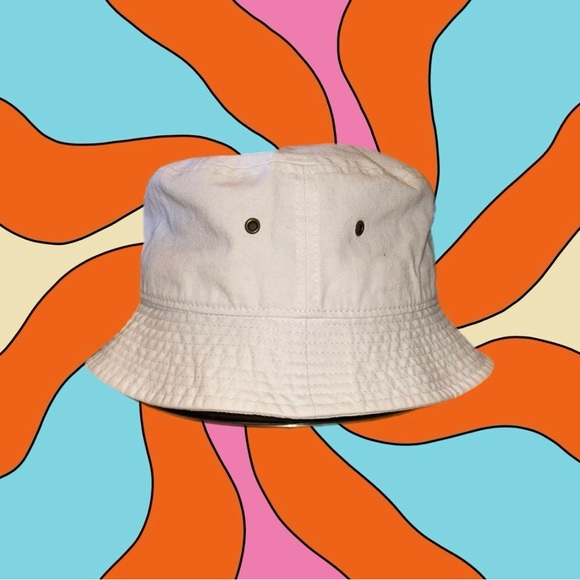 80s Style Run DMC Basic White Bucket Hat - Picture 2 of 4